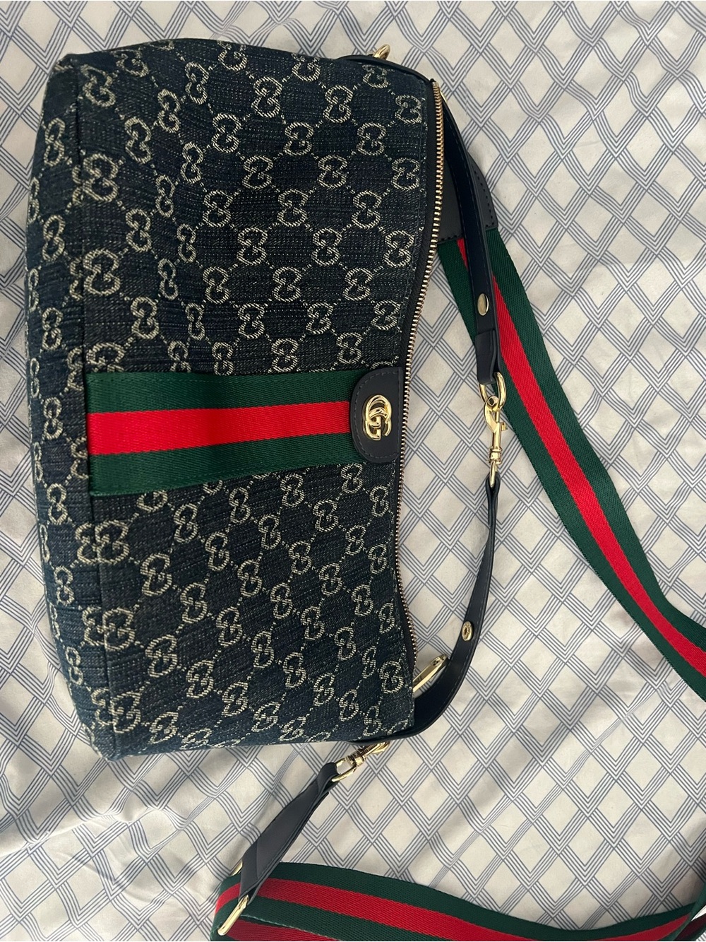 GG denim crossbody